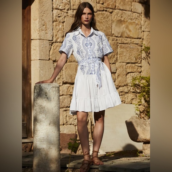 NWT $708 Evi Grintela The Shirt Dress Kora Lace